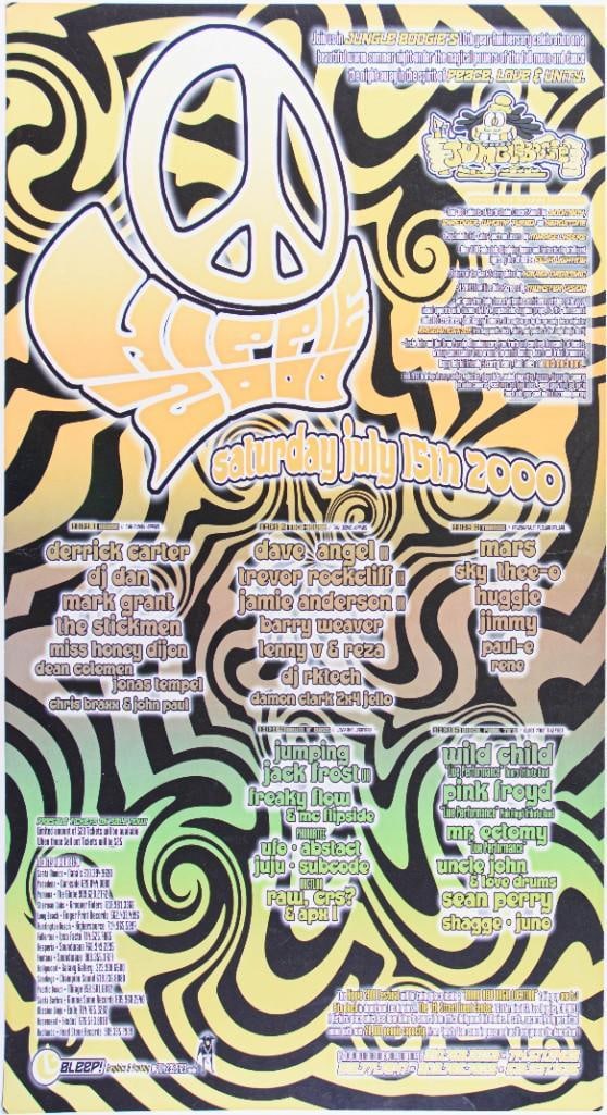 2000 Hippie Festival 7th St. Event Center Los Angeles Poster Near Mint 81 (1 of 2)