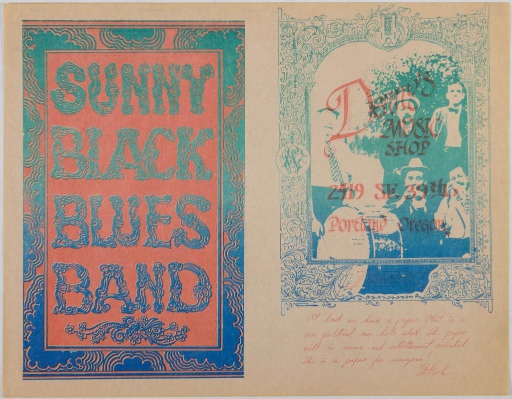1968 Sunny Black Blues Band Denny's Music Shop Handbill Near Mint 83 (1 of 2)