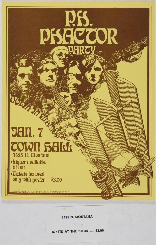 1968 P.H. Phactor Party P.H. Phactor Jug Band Town Hall Handbill Near Mint 83 (1 of 1)