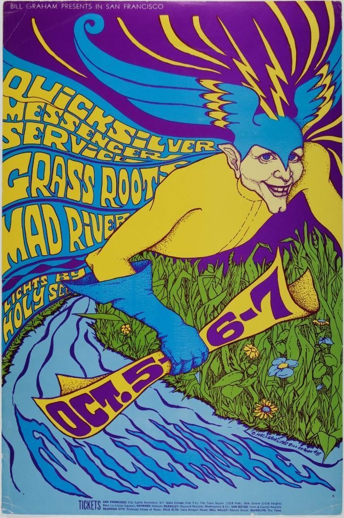 1967 BG-87 Quicksilver Messenger Service Fillmore Auditorium RP2 Poster Excellent 73 (1 of 2)