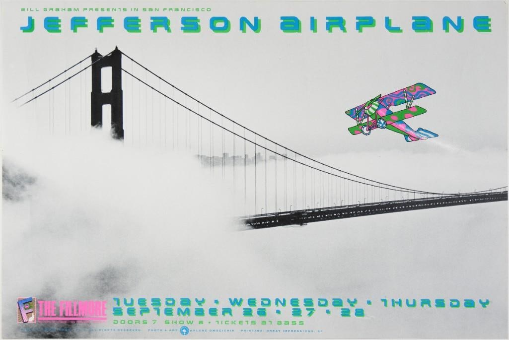 1989 NF-117 Jefferson Airplane The Fillmore Poster Near Mint 85 (1 of 2)