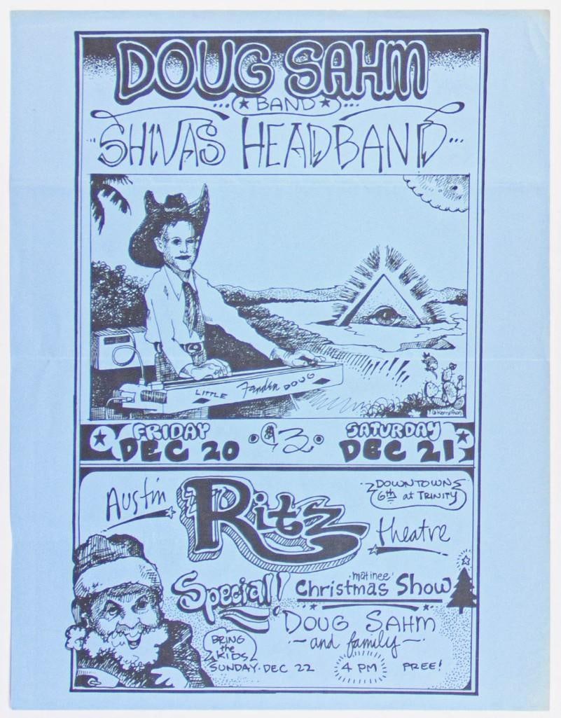 1974 The Doug Sahm Band Shiva's Headband The Ritz Theatre Austin Flyer Excellent 73 (1 of 2)