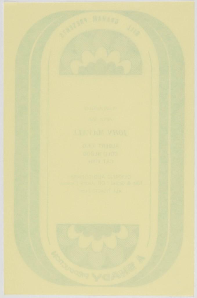 1970 John Mayall Olympic Auditorium Handbill Near Mint 89 - 2