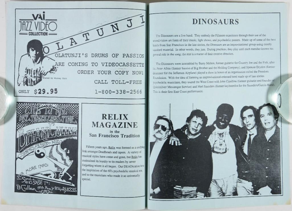 1988 The Dinosaurs The Relix Magazine Celebration Program Excellent 79 - 2