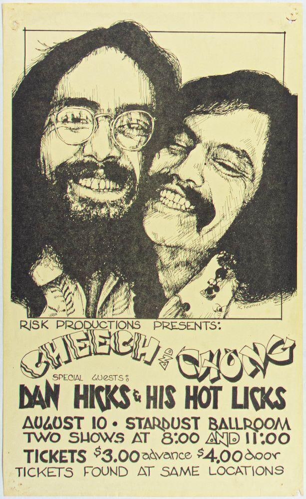 1975 Cheech & Chong Dan Hicks & His Hot Licks Stardust Ballroom Handbill Extra Fine 69 (1 of 2)