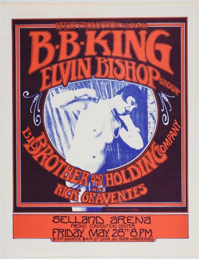 1971 B.B. King Elvin Bishop Big Brother Nick Gravenites Selland Arena Flyer Near Mint 81 (1 of 2)