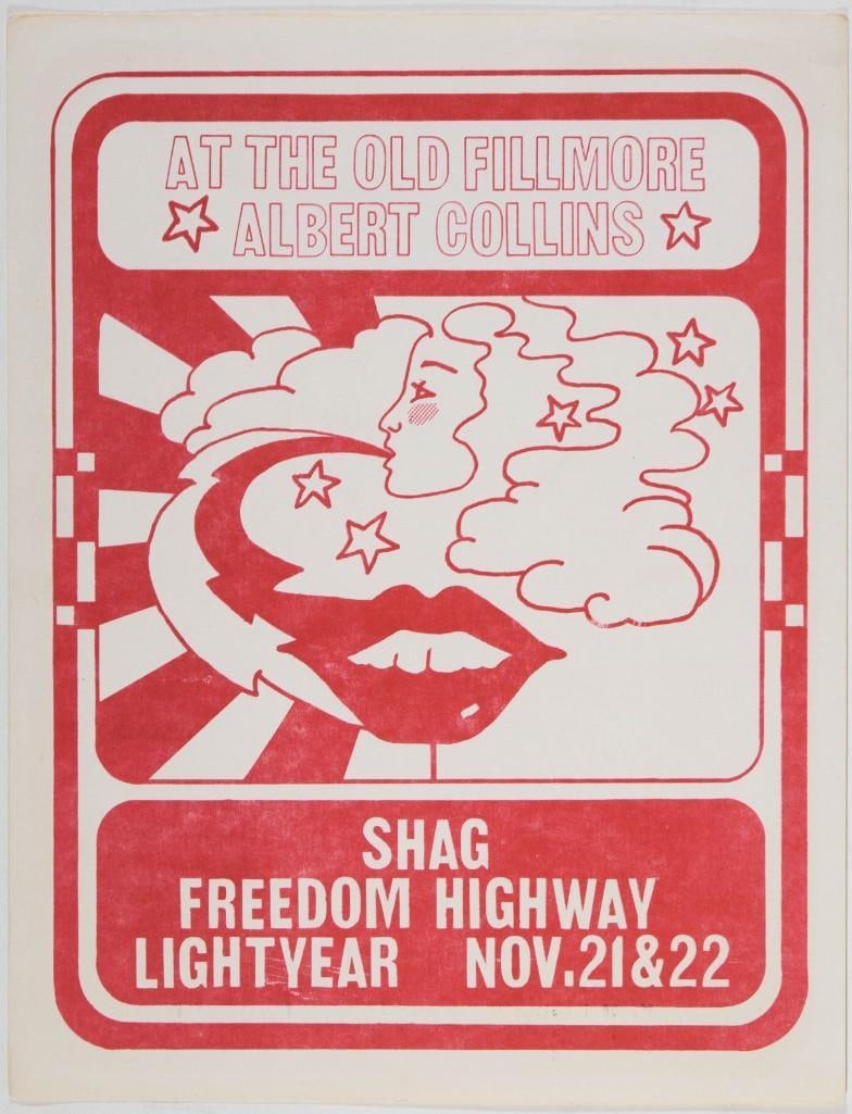 1969 Albert Collins Shag Freedom Highway The Old Fillmore Handbill Excellent 79 (1 of 2)