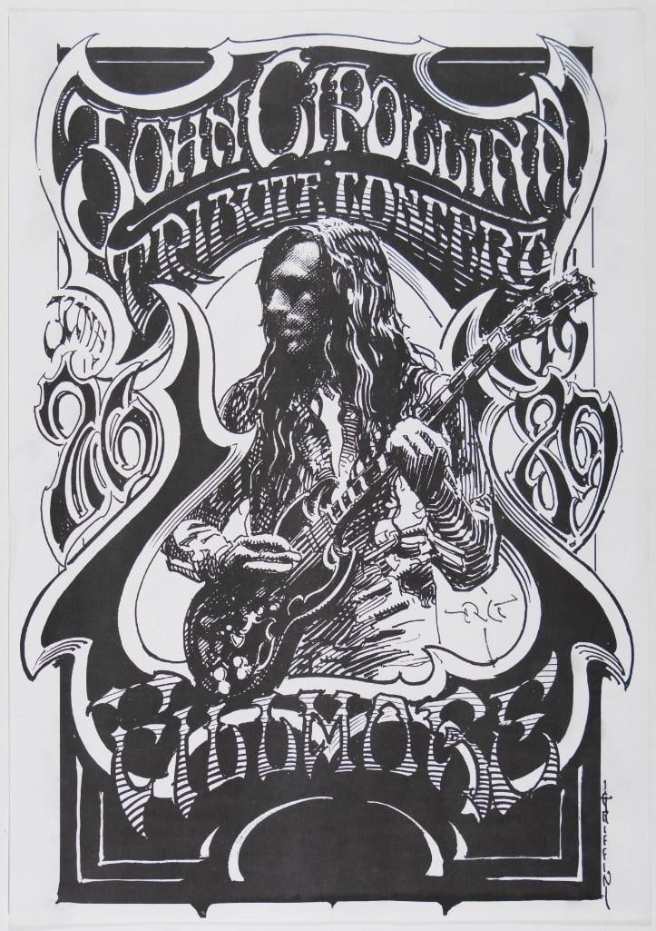 1989 Rick Griffin John Cippolina Tribute Fillmore Poster Excellent 73 (1 of 2)