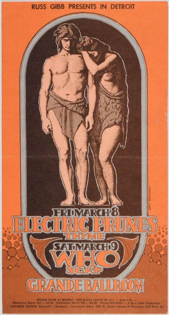 1968 G/G-680308 The Who Grande Ballroom Detroit Postcard Extra Fine 65 (1 of 2)