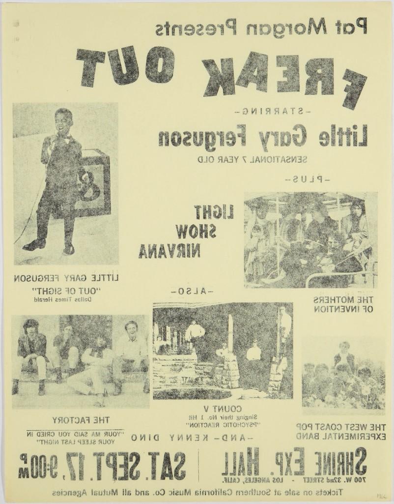 1966 Freak Out Mothers of Invention Shrine Exposition Hall Handbill Near Mint 87 - 2