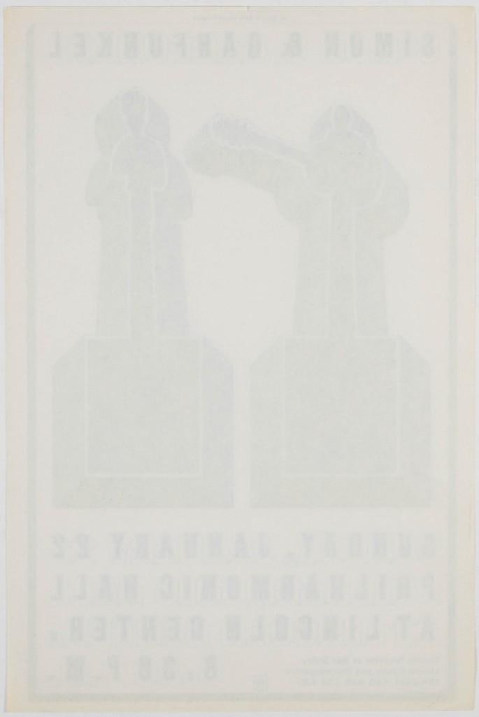 1967 Simon & Garfunkel The Lincoln Center New York Handbill Near Mint 83 - 2