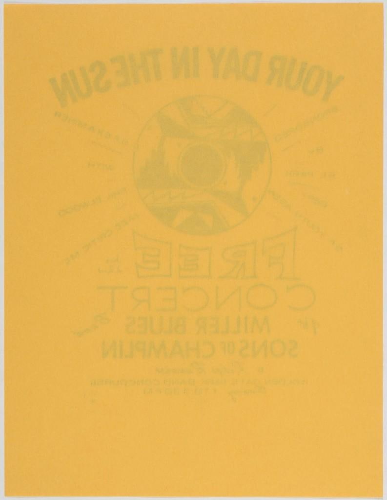 1967 Miller Blues Band Sons of Champlin Golden Gate Park Band Concourse Handbill Mint 91 - 2