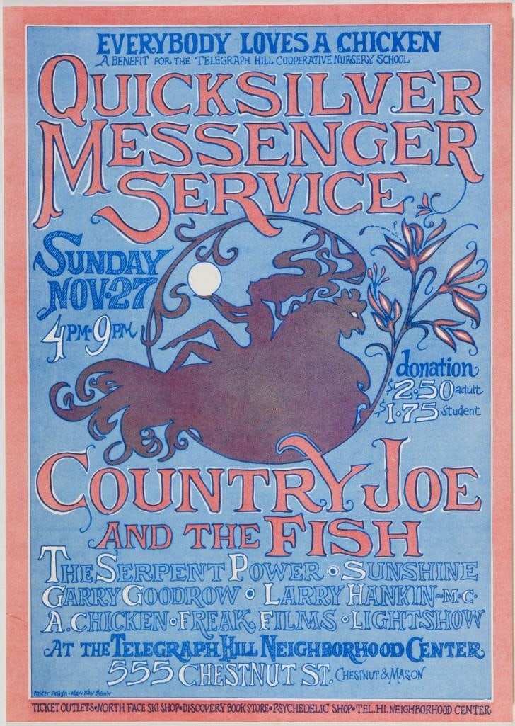 1966 Quicksilver Messenger Service Country Joe Telegraph Hill Neighborhood Center Flyer Near Mint 89 (1 of 2)