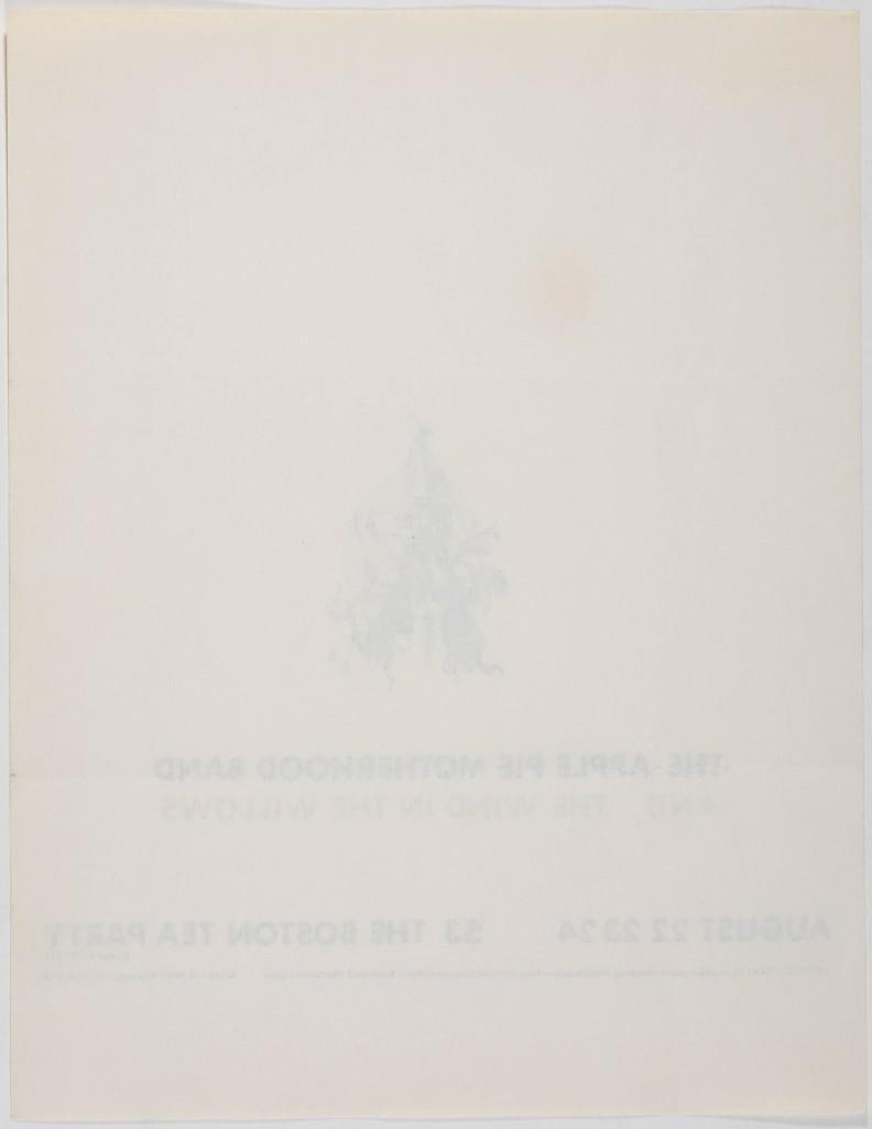 1968 The Apple Pie Motherhood Band The Wind In The Willows Boston Tea Party Handbill Excellent 75 - 2