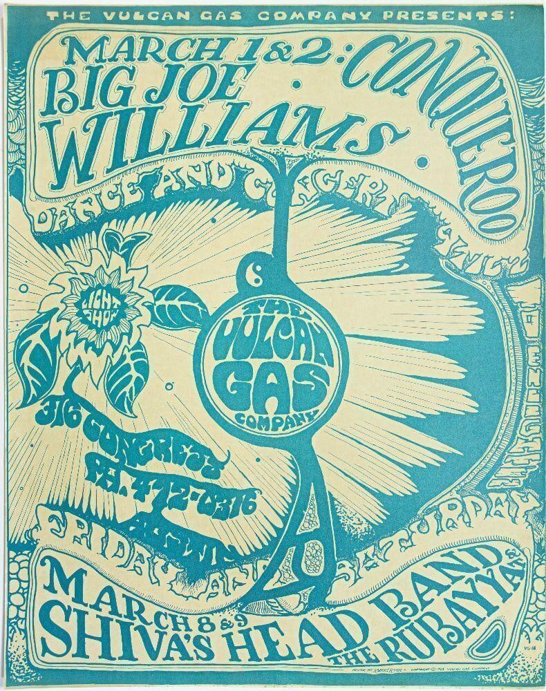 1968 VG-16 Shiva's Headband Big Joe Williams Vulcan Gas Company Poster Excellent 79 (1 of 2)