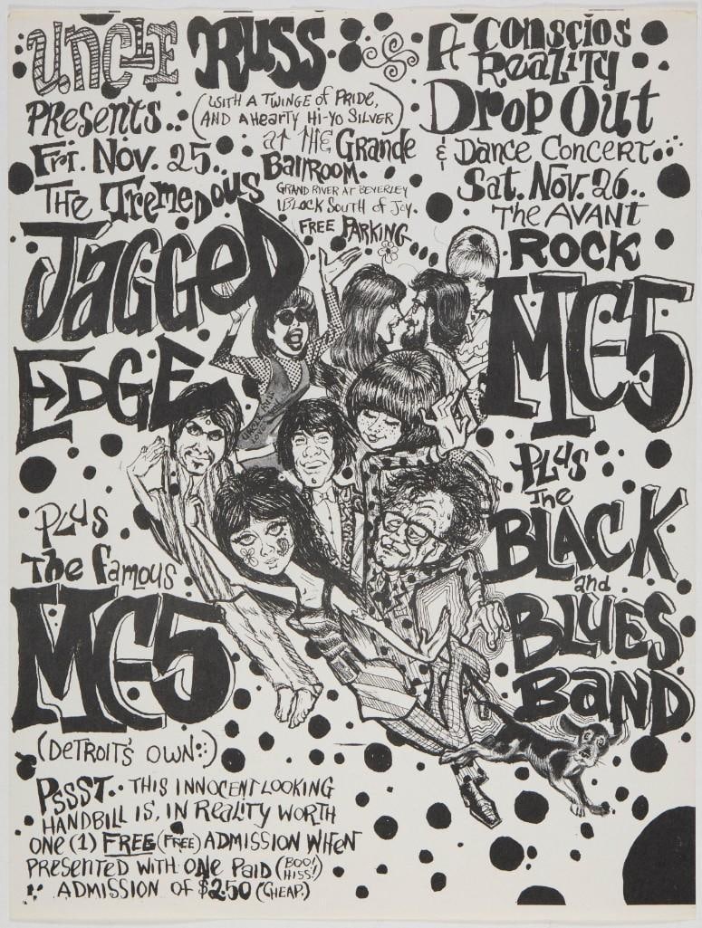 1966 G/G-661125 MC-5 Jagged Edge Grande Ballroom Detroit Handbill Near Mint 89 (1 of 2)