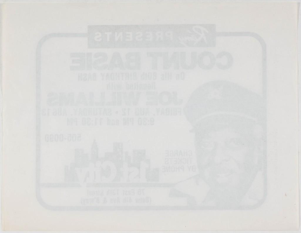 1983 Count Basie Joe Williams 1st City Handbill Excellent 79 - 2