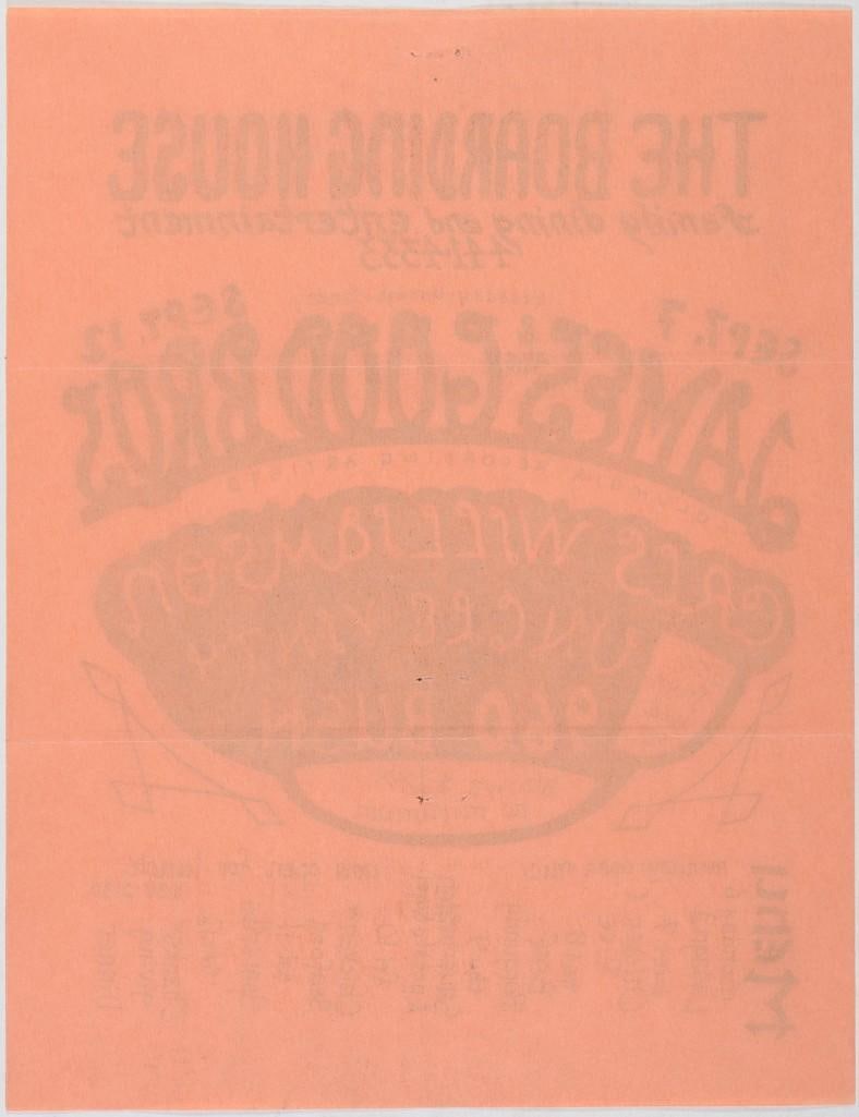 1976 James & The Good Brothers The Boarding House Handbill Excellent 79 - 2
