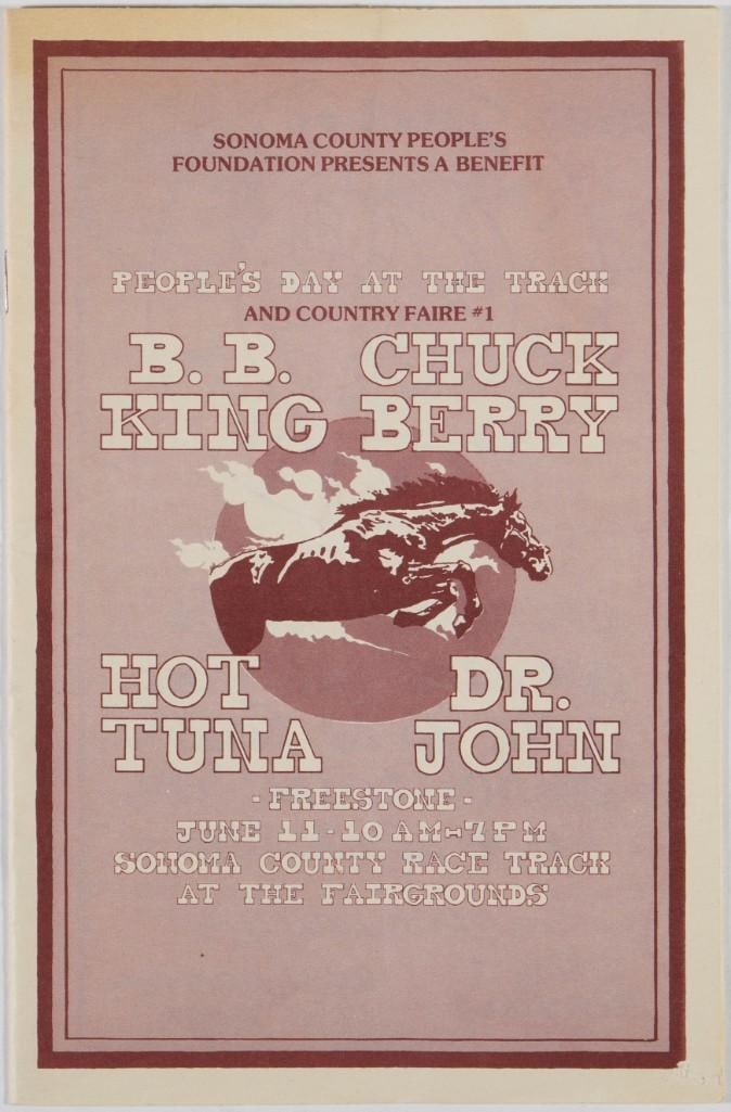 1977 B.B. King Chuck Berry Hot Tuna Dr. John Sonoma County Racetrack Program Extra Fine 69 - 2