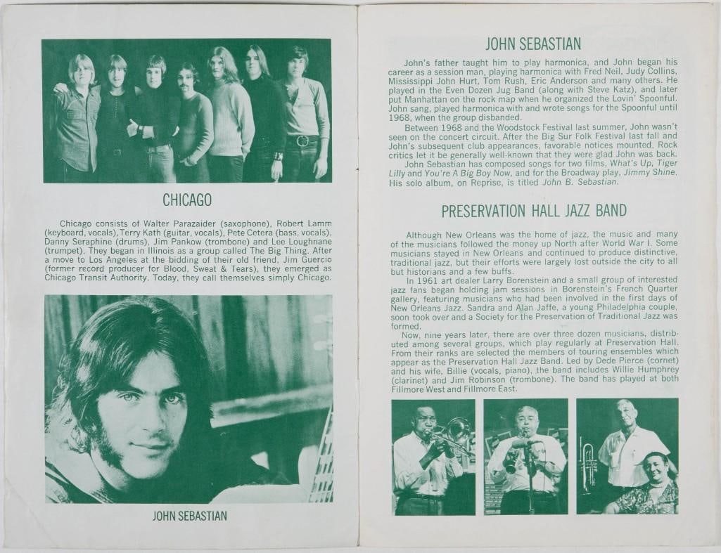 1970 Chicago John Sebastian Tanglewood Music Shed Program Extra Fine 63 - 2