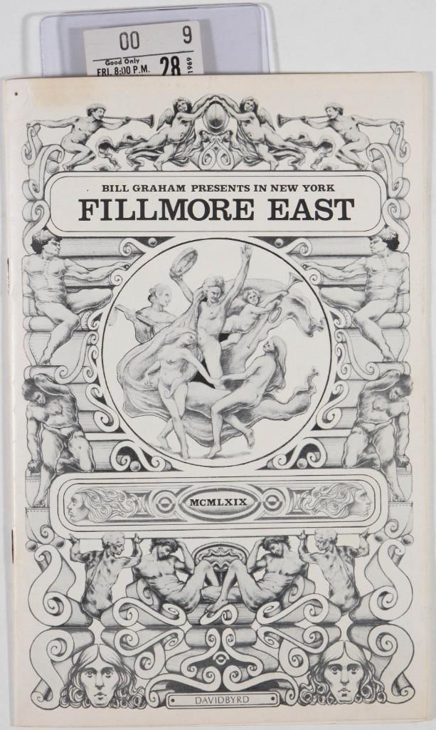 1969 Steppenwolf John Hammond Fillmore East Program Extra Fine 65: This program also comes with a ticket stub from the event! This is an original Bill Graham Program advertising a run of shows at the legendary Fillmore East in New York City, featuring Steppenw