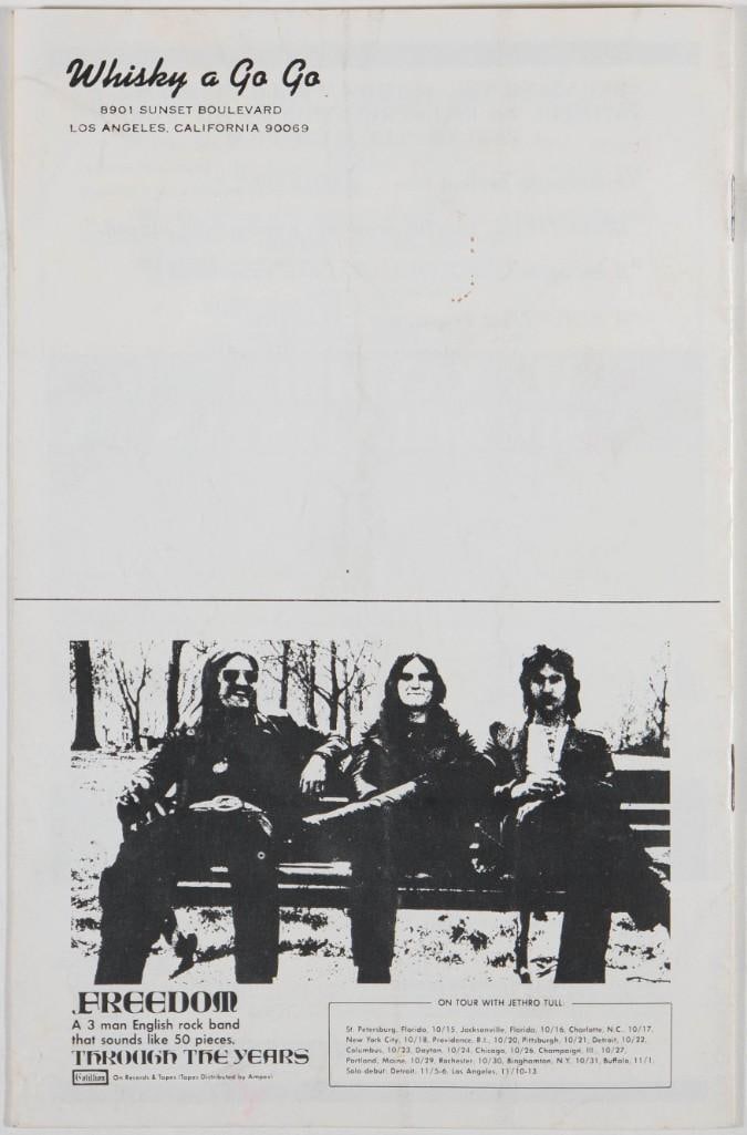 1971 Eric Burdon Yes The Whisky A Go Go Program Extra Fine 69 - 3