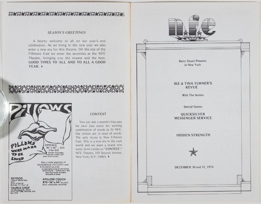 1974 Ike & Tina Turner's Revue Quicksilver Messenger Service The NFE Theatre Program Extra Fine 69 - 2