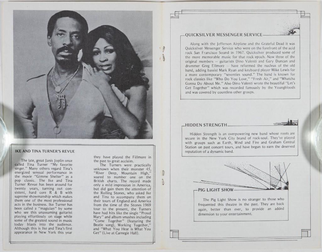1974 Ike & Tina Turner's Revue Quicksilver Messenger Service The NFE Theatre Program Extra Fine 69 - 3