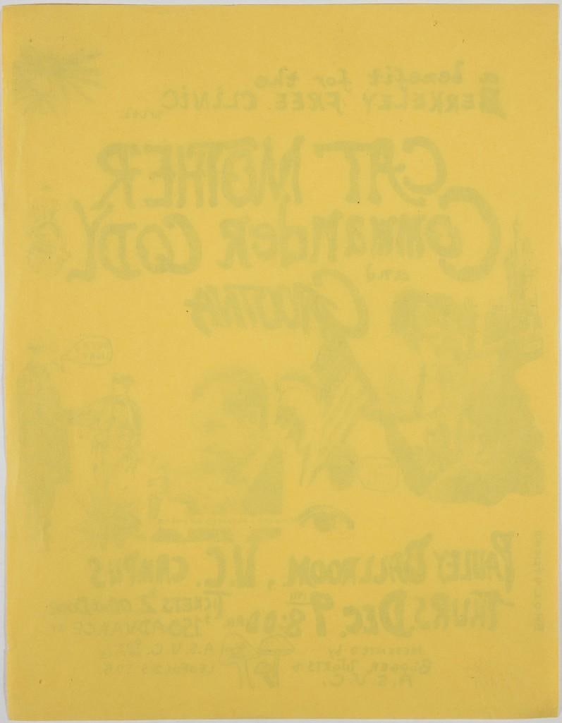 1971 Commander Cody Pauley Ballroom Berkeley Free Clinic Benefit Flyer Excellent 75 - 2
