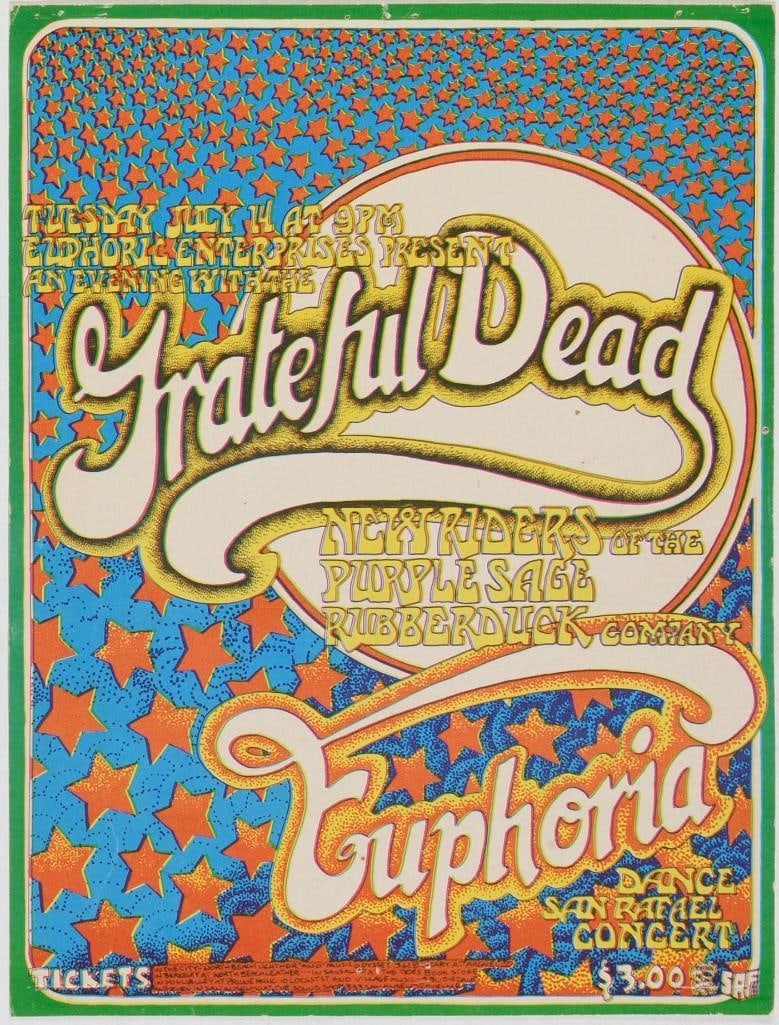 1970 AOR-4.93 Grateful Dead Euphoria Ballroom Handbill Excellent 70 (1 of 2)