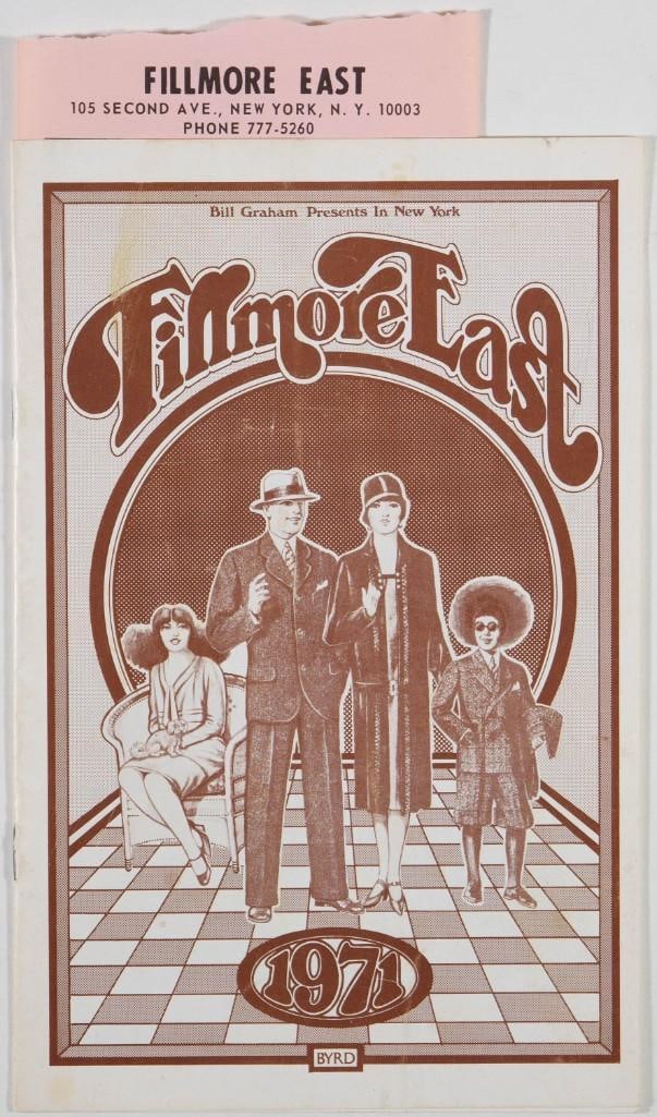 1971 Grateful Dead NRPS Procol Harum Fillmore East Program Extra Fine 67: This program comes with a box office receipt for the Grateful Dead 4/25 show! This is an original Bill Graham Program advertising a run of shows at the legendary Fillmore East in New York