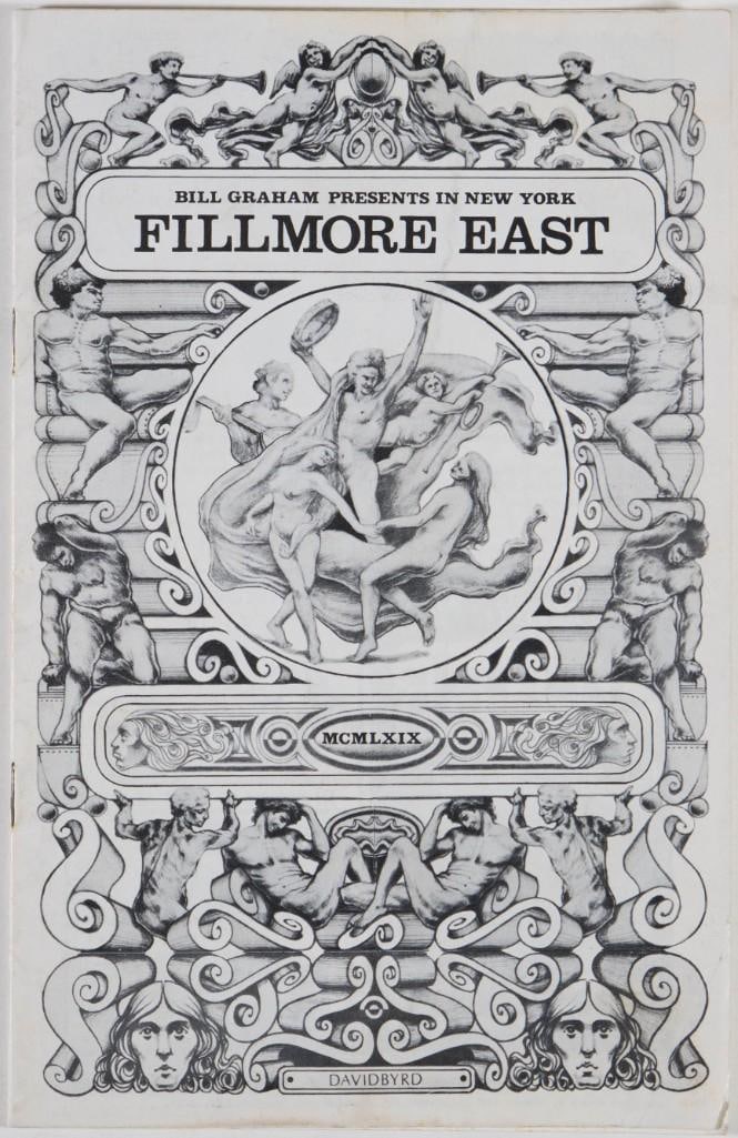 1969 Crosby Stills Nash & Young Fillmore East Program Extra Fine 69: This is an original Bill Graham Program advertising a run of shows at the legendary Fillmore East in New York City, featuring Crosby, Stills, Nash & Young, Lonnie Mack, and more on 9/19-20/69. 