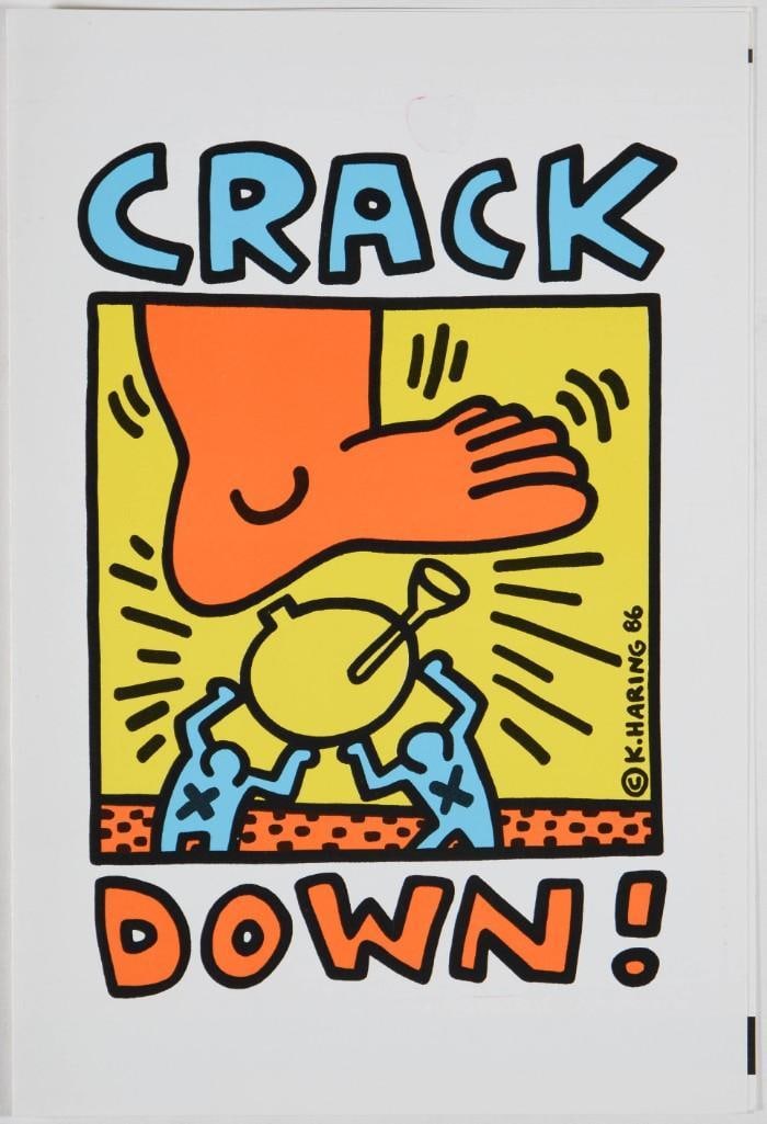 1986 Santana Keith Haring Crack Down Fund The Felt Forum Program Near Mint 87: This original program featuring artwork by the great Keith Haring was originally created for the Crack Down on Crack benefit concert at Madison Square Garden in New York on Halloween 1986. The