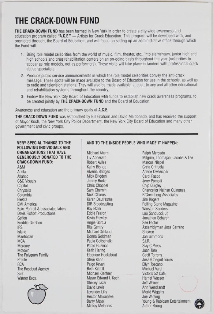 1986 Santana Keith Haring Crack Down Fund The Felt Forum Program Near Mint 87 - 3