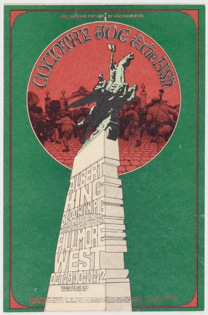 1969 BG-195 Country Joe & The Fish Albert King Fillmore West Postcard Excellent 70: Here is an original postcard of a popular Randy Tuten design for Country Joe and the Fish and guitar legend Albert King at the Fillmore. Tuten's contributions came later in the series but added