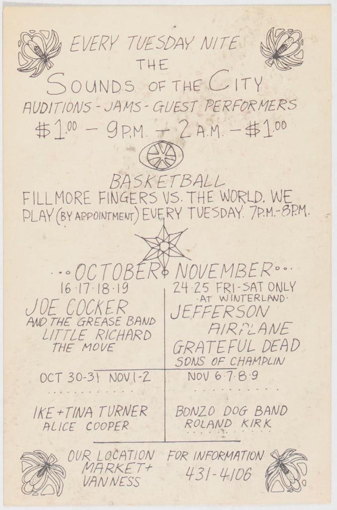 1969 BG-195 Country Joe & The Fish Albert King Fillmore West Postcard Excellent 70 - 2