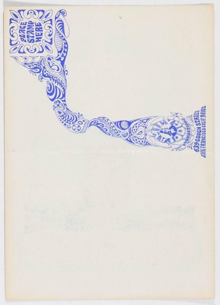 1968 FD-100 Youngbloods Ace of Cups Avalon Ballroom Postcard Extra Fine 69 - 2