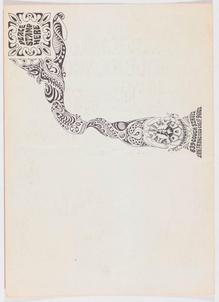 1968 FD-111 Siegal Schwall Kaleidoscope Avalon Ballroom Postcard Extra Fine 67 - 2