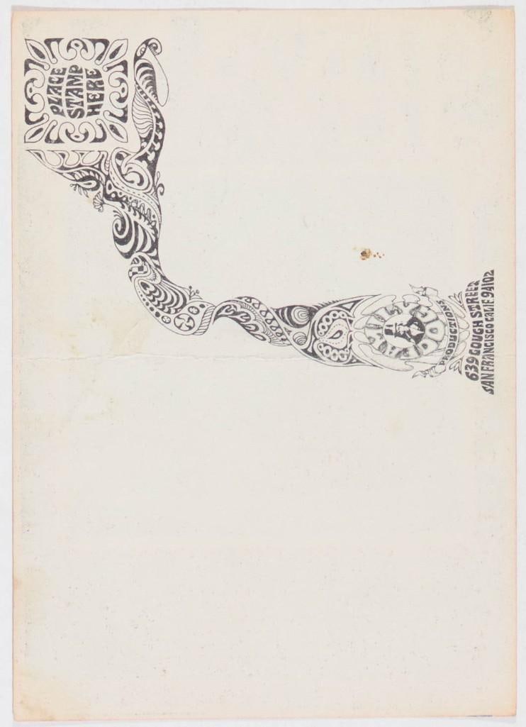 1968 FD-103 Country Joe & the Fish Charlatans Avalon Ballroom Postcard Extra Fine 67 - 2