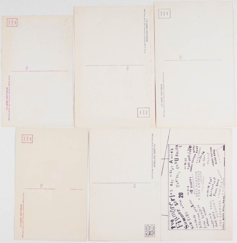 Lot of 5 Bill Graham Numbered Series Postcards Excellent 79 - 2