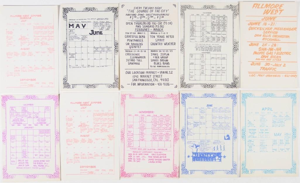 Lot of 10 Bill Graham Fillmore Series Postcards Near Mint 81 - 2