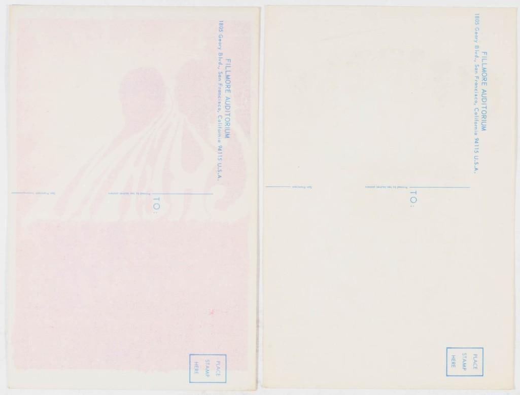 Lot of 2 Cream Winterland & Fillmore Original Postcards Near Mint 81 - 2