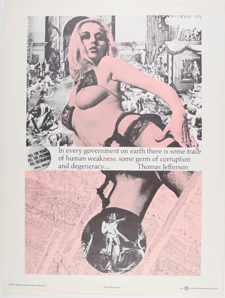 1967 Happening Press San Francisco Print Mint WEEGE Headshop Poster Near Mint 85 (1 of 2)