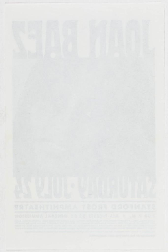 1965 Joan Baez Stanford Frost Amphitheatre Handbill Near Mint 89 - 2