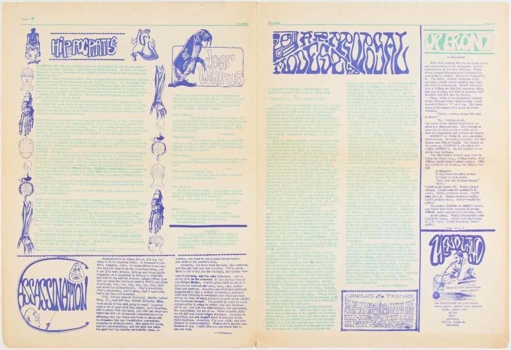 1968 MC5 The Seed Chicago Underground Lincoln Park Chicago Poster Insert Extra Fine 63 - 2