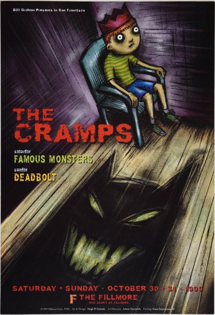 1999 NF-390 The Cramps Halloween The Fillmore Poster Near Mint 87: The New Fillmore concert poster series was initiated in 1988 when legendary promoter Bill Graham started producing events again at the historic original Fillmore Auditorium in San Francisco. Though th