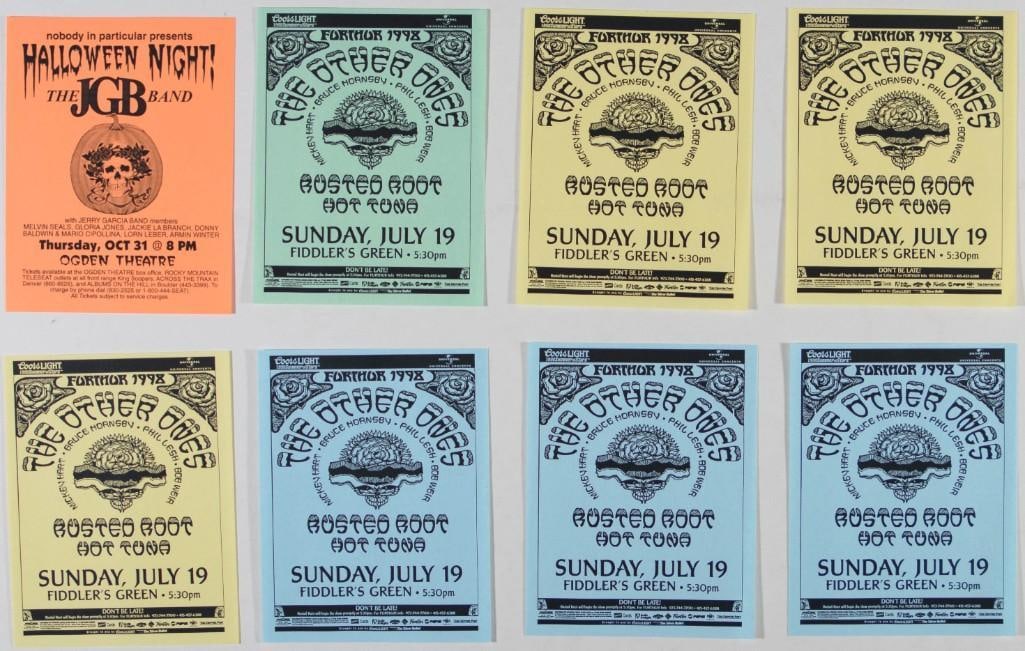 Lot of 8 The Other Ones and JGB Handbills Jerry Garcia Band The Other Ones NG: This lot features 7 handbills for the Other Ones at Fiddler's Green and one for the Jerry Garcia Band at Ogden Theatre. --CRITICAL DETAILS-- --TITLE Lot of The Other Ones and JGB Handbills