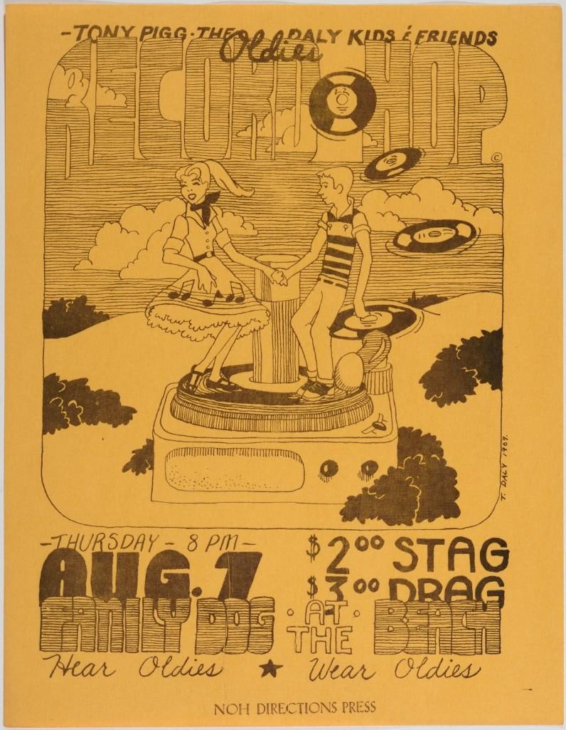1969 FD-690807A Tony Pigg Daly Kids & Friends 660 Great Highway Handbill Excellent 79: This handbill announced Tony Pigg Daly Kids & Friends at 660 Great Highway on August 7th, 1969. Approximately seven months after The Family Dog was forced out of the Avalon Ballroom, Chet Helms