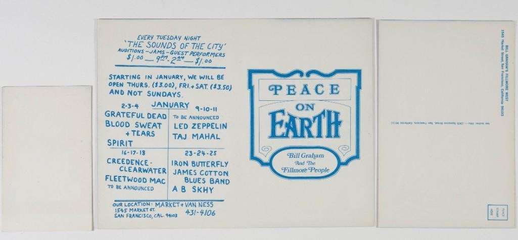 1968 BG-152/153 Grateful Dead Winterland & Fillmore West Postcards & Ticket Near Mint 83 - 2