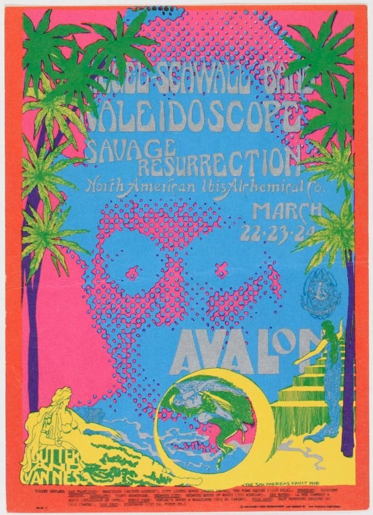 1968 FD-111 Siegal Schwall Kaleidoscope Avalon Ballroom Postcard Extra Fine 67: This original Avalon Ballroom card with a halftone image of Charlie Chaplin is hard to discern up close but looks amazing from across the room. 100% original with no restoration! Condition Details: